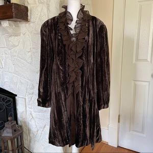 Vintage Chocolate Crushed Velvet Dress 14P